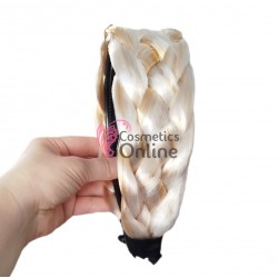 Bentita pentru par impletita spic din fibra sintetica lata BST020RR Blond Mixt